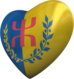 Le Drapeau National Kabyle Coeur (alpha)