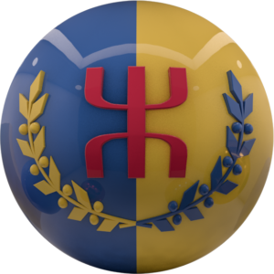 Le Drapeau National Kabyle en boule (alpha)