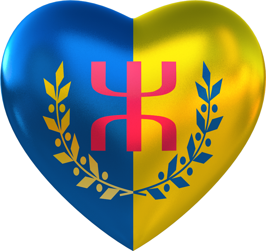 Le Drapeau National Kabyle Coeur (alpha)
